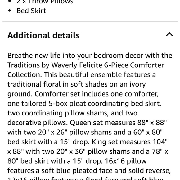 Waverly Green and Cream Botanical Comforter Set - Picture 5 of 5